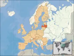 Location of Latvia
